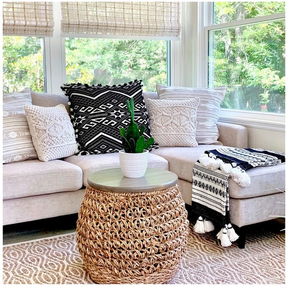 Throw Pillow Cover Macrame Cushion Case Set of 2 - Picture 2 of 6